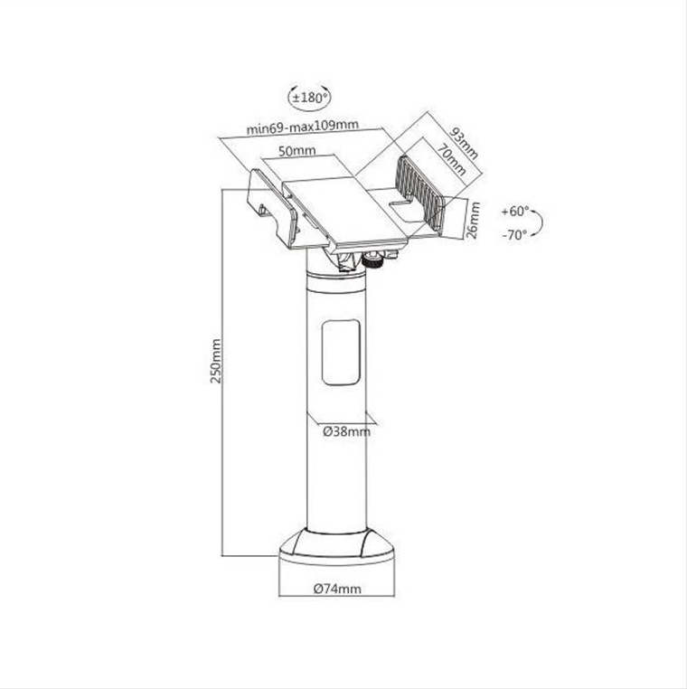 BRATECK Stand για POS PTS-04, μεταβλητού πλάτους, 360°, μαύρη PTS-04 BRATECK Stand για POS PTS-04, μεταβλητού πλάτους, 360°, μαύρη PTS-04