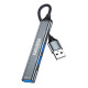 KAKUSIGA USB hub KSC-1416, 4x θυρών, USB 3.0, 5Gbps, USB σύνδεση, γκρι KSC-1416