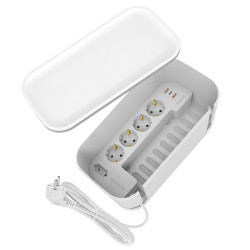 SONORA POWER BOX WHITE Κουτί οργάνωσης καλωδίων με ενσωματωμένο πολύπριζο