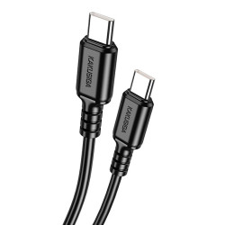 Kakusiga USB 2.0 Cable USB-C male USB-C 60W Μαύρο 1m (KSC-982-CC-BK)
