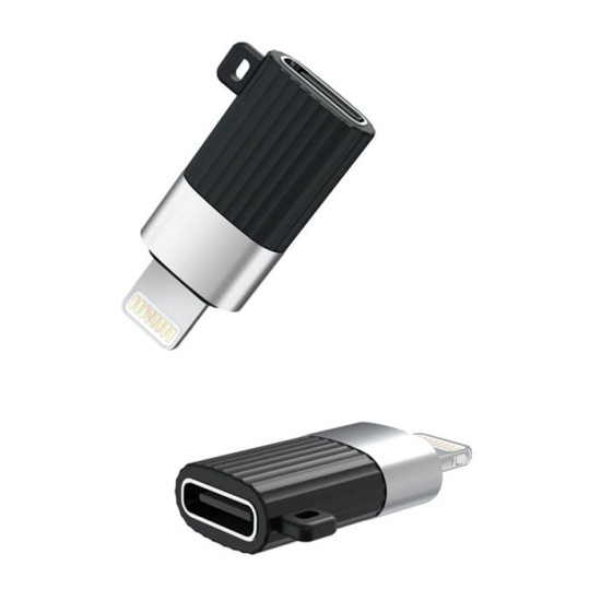 Αντάπτορας USB High-Speed Type-C θηλ. – Lightning, σε μαύρο/ασημί χρώμα XO NB149-D