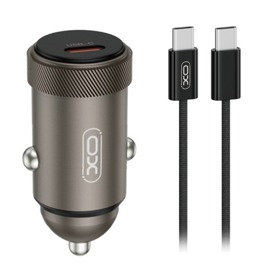 Universal φορτιστής αυτοκινήτου USB-C με αποσπώμενο καλώδιο γκρι XO CC70 Universal φορτιστής αυτοκινήτου USB-C με αποσπώμενο καλώδιο γκρι XO CC70
