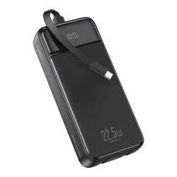 Power Bank 20.000 mAh με 3 ενσωματωμένα καλώδια 2x USB-C, 1x Lightning μαύρο XO PR275 Power Bank 20.000 mAh με 3 ενσωματωμένα καλώδια 2x USB-C, 1x Lightning μαύρο XO PR275