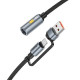 Cable USB A / USB C to Cigarete lighter Hoco 0,3 m UA38B black Cable USB A / USB C to Cigarete lighter Hoco 0,3 m UA38B black