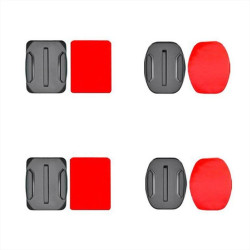 Set of flat and rounded mounting bases for GoPro, DJI Osmo Action, EKEN, SJCam, Insta360 sports cameras with 3M tapes - 2 pieces