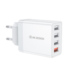 Charger WK 33W USBx4 QC3.0 White WP-U125 Charger WK 33W USBx4 QC3.0 White WP-U125