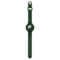 Silicone flexible case wristband wrist pendant case for Apple AirTag locator green