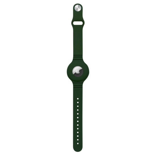 Silicone flexible case wristband wrist pendant case for Apple AirTag locator green