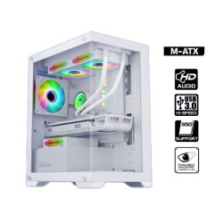 ARMAGGEDDON GAMING PC CASE MATX AQUARON WHITE
