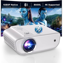 TOPVISION Bluetooth 5.1 Mini Projector - 8500 Lumens Multimedia Home Cinema Projector, 250 Inch Display Support Compatible with HDMI, USB, VGA, AV, Smartphone, Pad, TV Box, Laptop