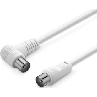 POWERTECH καλώδιο κεραίας CAB-V029, αρσενικό, γωνιακό 90°, 1.5m, λευκό