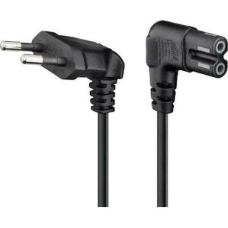 GOOBAY καλώδιο τροφοδοσίας Euro 56588, γωνιακό, 2x0.75 mm², 0.5m, μαύρο
