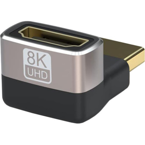POWERTECH αντάπτορας HDMI 2.1 CAB-H159, 8K/60Hz, γωνιακός, μαύρος POWERTECH αντάπτορας HDMI 2.1 CAB-H159, 8K/60Hz, γωνιακός, μαύρος