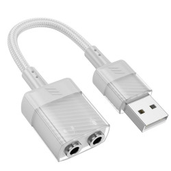 HOCO adaptor AUX USB to 2x Jack 3,5mm (female) Spirit LS37 grey