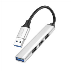 HOCO adapter HUB 4in1 USB A HB26 0,13 m silver HOCO adapter HUB 4in1 USB A HB26 0,13 m silver