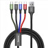 Charging cable Baseus Fast, 4in1, Micro USB, Lightning, 2xType-C, 1.2m, Black