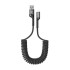 Rixus RXUC17C Retractable Spring Cable Type-C to Type-C 100CM Black
