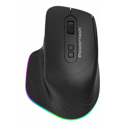 POWERTECH ασύρματο gaming ποντίκι PT-1253, 2.4GHz & Bluetooth, 2000DPI, 650mAh, RGB, μαύρο PT-1253