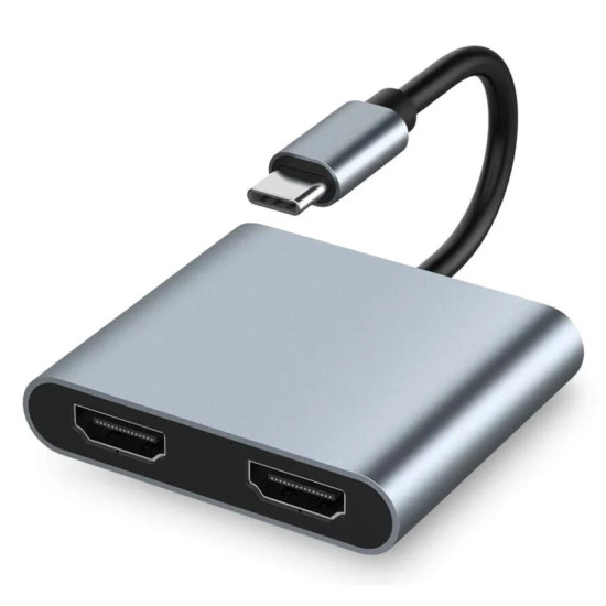 POWERTECH docking station PTH-113, 4 θυρών, USB-C, 4K, 100W, γκρι PTH-113 POWERTECH docking station PTH-113, 4 θυρών, USB-C, 4K, 100W, γκρι PTH-113