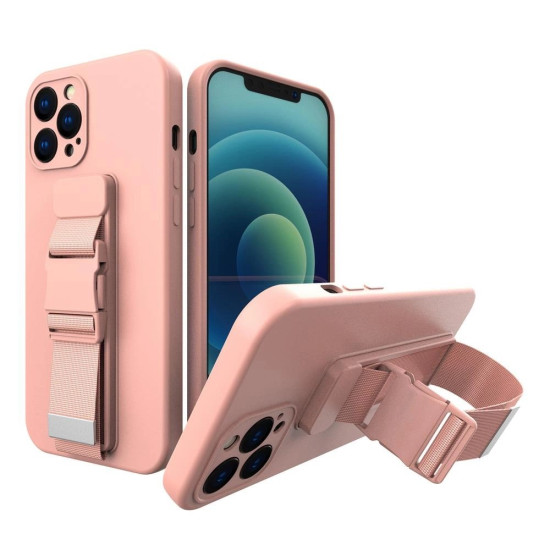 Rope case gel case with a chain lanyard bag lanyard iPhone 12 pink Rope case gel case with a chain lanyard bag lanyard iPhone 12 pink