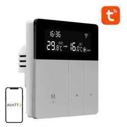 Avatto Έξυπνος Θερμοστάτης Λέβητα WT50 3A WiFi Tuya (Ασημί/Μαύρο) - 043158