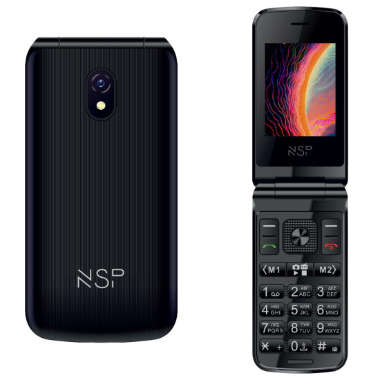 ΚΙΝΗΤΟ ΜΕ ΠΛΗΚΤΡΑ NSP 2600DS 2G FLIP 2.4" 32MB/32MB DUAL SIM RADIO-MP3/MP4 SOS BUTTON BLACK GR