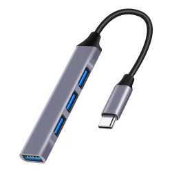 POWERTECH USB hub PT-1113, 4x θυρών, 5Gbps, USB-C σύνδεση, γκρι POWERTECH USB hub PT-1113, 4x θυρών, 5Gbps, USB-C σύνδεση, γκρι
