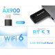 POWERTECH ασύρματος USB αντάπτορας δικτύου & Bluetooth 5.3 PT-1387, 900Mbps WiFi 6