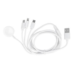 Cable USB 4w1 for iPhone Lightning 8-pin + Type C + Micro + Apple Watch 3W 1A C3183 white