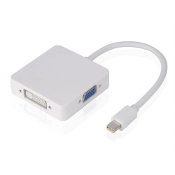 POWERTECH αντάπτορας Mini DisplayPort (M) σε HDMI 1.4v/DVI/VGA, λευκό CAB-DP016