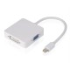 POWERTECH αντάπτορας Mini DisplayPort (M) σε HDMI 1.4v/DVI/VGA, λευκό CAB-DP016