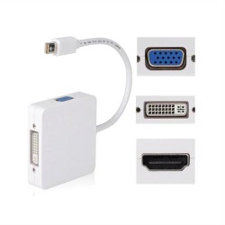 POWERTECH αντάπτορας Mini DisplayPort (M) σε HDMI 1.4v/DVI/VGA, λευκό CAB-DP016 POWERTECH αντάπτορας Mini DisplayPort (M) σε HDMI 1.4v/DVI/VGA, λευκό CAB-DP016