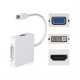 POWERTECH αντάπτορας Mini DisplayPort (M) σε HDMI 1.4v/DVI/VGA, λευκό CAB-DP016