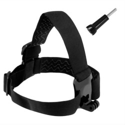 Headband for GoPro, DJI Osmo Action, EKEN, SJCam, Insta360 sports cameras + long mounting screw black