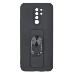 Ring Case silicone case with finger grip and stand for Xiaomi Redmi 9 dark blue