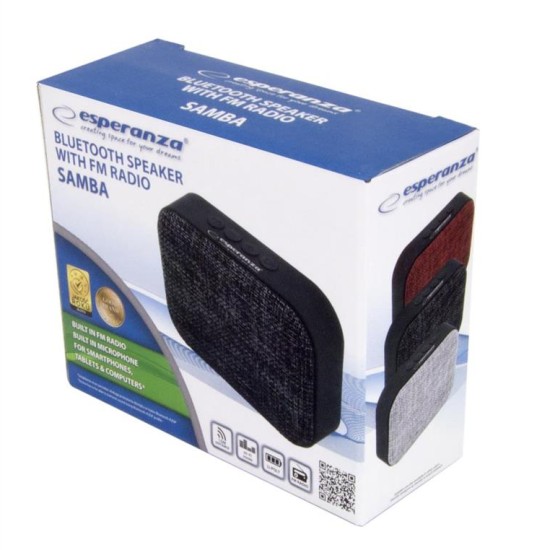 Esperanza Speaker Bluetooth FM Samba black EP129K