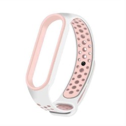 Λουράκι για Xiaomi Mi Band 5 Dots white / pink Λουράκι για Xiaomi Mi Band 5 Dots white / pink