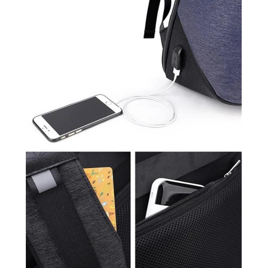 ARCTIC HUNTER τσάντα πλάτης B00193-BL με θήκη laptop 15.6, μπλε