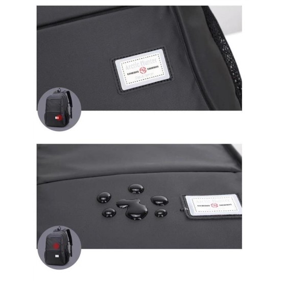 ARCTIC HUNTER τσάντα πλάτης 20005-BK με θήκη laptop, αδιάβροχη, μαύρη