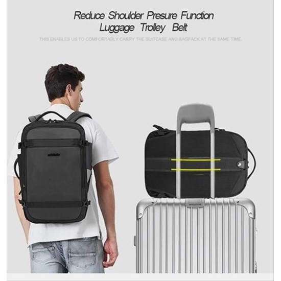 ARCTIC HUNTER τσάντα πλάτης B00188 με θήκη laptop 15.6", 22.5L, γκρι