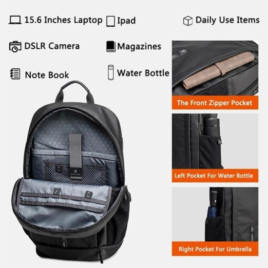 ARCTIC HUNTER τσάντα πλάτης B00386-GY με θήκη laptop 15.6, γκρι