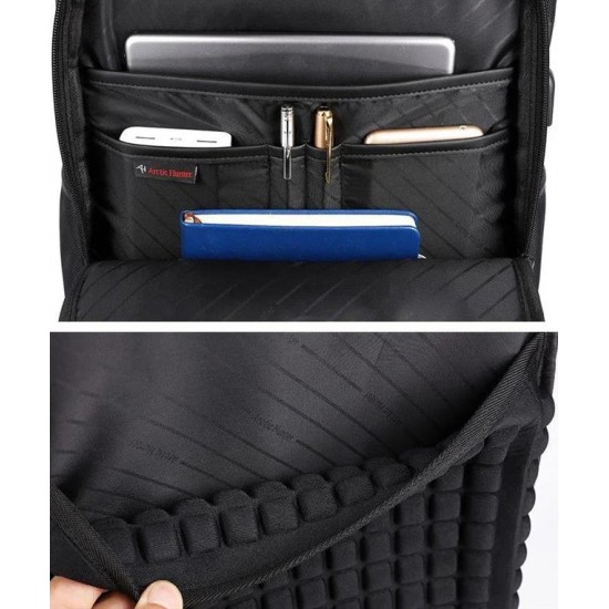 ARCTIC HUNTER τσάντα πλάτης B00113C-BK με θήκη laptop 15.6", USB, μαύρη