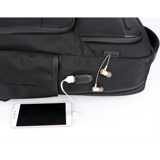 ARCTIC HUNTER τσάντα πλάτης B00113C-BK με θήκη laptop 15.6", USB, μαύρη