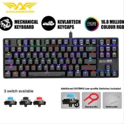 ARMAGGEDDON MECHANICAL LOW PROFILE KEYBOARD RGB FALCONET BLACK SMK9RB