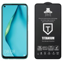 IDOL 1991 TEMPERED GLASS HUAWEI P40 LITE 6.4" 9H 0.25mm TITANIUM SEMI CURVED FULL GLUE BLACK