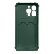 Card Armor Case Pouch Cover for iPhone 11 Pro Card Wallet Silicone Air Bag Armor Green