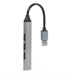 GEMBIRD 4-PORT USB HUB (USB3X1 - USB2X3 PORTS) SILVER GEMBIRD 4-PORT USB HUB (USB3X1 - USB2X3 PORTS) SILVER
