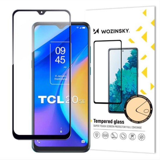 Wozinsky Full Glue Tempered Glass for TCL 20 SE 9H Full Screen with Black Frame