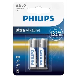 PHILIPS Ultra αλκαλικές μπαταρίες LR6E2B/10, AA LR6 1.5V, 2τμχ PHILIPS Ultra αλκαλικές μπαταρίες LR6E2B/10, AA LR6 1.5V, 2τμχ