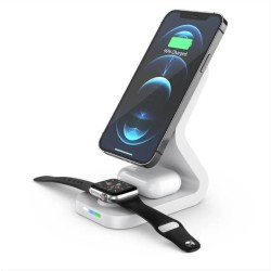 Wireless charger Qi 3in1 15W B16 working with MagSafe white